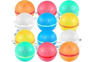 SMIRODI 12 Pcs Reusable Water Balloons, Pool Beach water Toys for Boys and Girls, Outdoor Summer Toys for Kids Ages 3-12