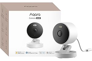 Aqara G100, 2K inomhus/utomhus säkerhetskamera, HomeKit Secure Video, 2-vägs ljud, spotlight-färg/IR nattvision, AI-detektion