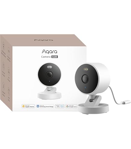 Vision Nocturne 360 Caméra Intérieur Aqara E1 2K - Wi-Fi 6, HomeKit Secure Video, Suivi Intelligent, Vision Nuit | Compatible Alexa Caméra 2k Wifi 6
