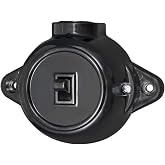 Vintage Wall Socket Housing, Retro Round Light Switch, On/Off Series, Black
