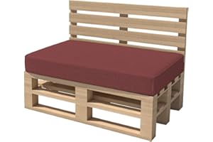 ‎CHILLY PILLEY chilly pilley Palettenkissen Gartenkissen Palettenauflage Palettenpolster Indoor Outdoor Waschbar Abnehmbar Sitzkissen Rückenkissen (Sitzkissen 120x60x15, Dunkelrot)