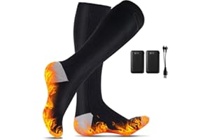 LEIPING 2024 Calcetines Calefactables, Calcetines Térmicos Recargables de 3,7V/4000mAh con 3 Temperaturas, Calcetines Calefactable Lavables para Caza/Esquí/Ciclismo/Pesca en Invierno, Unisex para 36-46EU