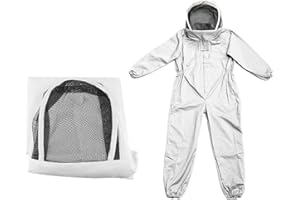 PENLIMLY Traje de Apicultura Ventilado, Traje de Apicultor Profesional con Velo, Ropa Apicultura Protección Cuerpo Completo Transpirable, Traje de Abejas para Apicultura Anti Avispas Equipo Hombres Mujer