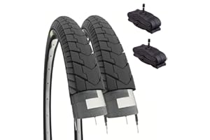 ECOVELO 2 neumáticos 26 x 1.75 2 Cubiertas de 26 x 1,75 (47-559) + cámaras, Adultos Unisex, Negro