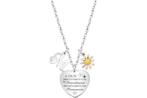 Hcvone Collana Iniziale Collana Margherita da Donne Ragazze Collana Lettera Collana Amicizia Sorelle Promemoria Regali Compleanno Motivazionali Regali Colore Argento Collana Gioielli