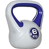 SPORTNOW Kettlebell in PU e Sabbia con Base Piatta e Impugnatura Pratica per Stacchi, Squat e Sollevamenti
