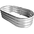 Mardili Raised Garden Bed Kit, Sliver Galvanized Raised Planter Box Outdoor for Vegetables, Large Bottomless Metal Raised Bed for Herb, Growing Fruits, Flower (4x2x1 ft)
