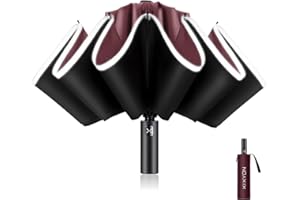 XIXVON Paraguas Pro | UPF 50+ 99% De ProteccióN UV, Banda De Seguridad Reflectante, Resistente Al Viento, PortáTil, AutomáTico | Paraguas Plegable Inverso