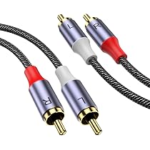 Fancasee Confezione Da 2 Cavi Adattatori RCA Femmina A Filo Nudo – 28 Cm, Per Altoparlanti, Amplificatori, Ricevitori E Sistemi Home Theater