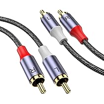 Fancasee Confezione Da 2 Cavi Adattatori RCA Femmina A Filo Nudo – 28 Cm, Per Altoparlanti, Amplificatori, Ricevitori E Sistemi Home Theater