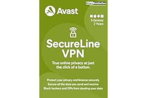 Avast Secureline VPN 2023, 5 Device 2 Years, Security+Privacy+Encryption [PC/Mac/Android] [Licence]