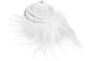 Tissu Fabric Furry Fausse Fourrure Bandes Prédécoupées 2x60 Pouces en Peluche Blanc Fourrure Tissu Moelleux Artisanat Fourrure pour Gnome Barbe Père Noël Cheveux Nain DIY Artisanat Décoration