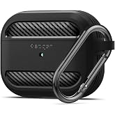Spigen AirPods Pro ile Uyumlu Kılıf Rugged Armor &Uuml;st D&uuml;zey Koruma Siyah Karbon Kapak - ASD00540 (Spigen TR Garantili)