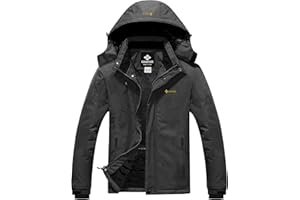 GEMYSE Uomo Giacca da Sci impermeabile montagna Giacche Pile invernale antivento Cappotto con Cappuccio