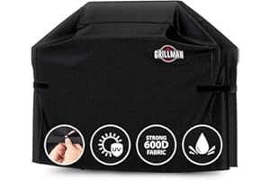 Grillman Funda Impermeable para Barbacoa, Color Canela Funda Protectora para Barbacoa Funda Impermeable para Barbacoa (183 cm, Negro)
