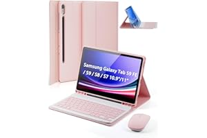 MICROTUNK Cover Per Samsung Galaxy Tab S10 Lite/S10 FE (2025)/S9 FE (2023)/Tab S9 (2023)/Tab S8 (2022)/Tab S7 (2020) 10.9-11 Pollici italiana tastiera Con wireless Bluetooth tastiera Mouse Keyboard Case Rosa