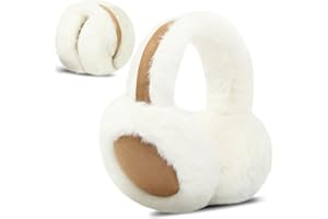 Votoko Cache-Oreilles Femme, Cache-Oreilles d'hiver Pliable en Peluche, Protection contre le Froid et la Chaleur, Fin et Doux, Cache-Oreille d'hiver avec Sac de Rangement pour Hommes et Femmes