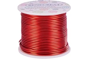 BENECREAT 12 17 18 Fil d'aluminium de la jauge (Calibre 12, 100FT) Anodized Jewelry Craft Faisant perlers Floral Fil d'artisanat en Aluminium Colore - FireBrick