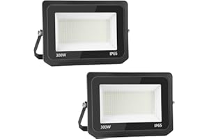 Royana 2pcs 300W 30000LM Projecteur LED Extérieur 3000K Blanc Chaud Spot LED Extérieur IP65 Etanche Projecteur LED pour Terrasse Jardin Parc Garage Cour Entrée
