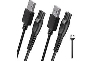 NEWDING 2-Pack Cable de Carga 5V para Philips OneBlade QP2724 QP2734 QP2824 QP2720 QP4631 QP4530 MG7910 MG5910 MG9510 MG9520, Cable USB para afeitadora Philips Norelco OneBlade 360