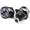HDYEGIOU 3.0 Inch Blue Honeycomb LED Lens,Universal Headlight Retrofit Kit for H1 H4 H7 Car Motorcycle,Focus Beam with Sharp Cut Off Line,Hi/Lo Beam,120W,6000K,20,000LM, HG07-BH