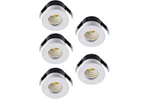 WMLBK Pack of 5 * 3W LED Recessed Ceiling Light Downlights Spotlight,LED Recessed Small Cabinet Mini Spot Lamp Ceiling Downlight Kit Fixture [Energy Class A+] (Warm Light)