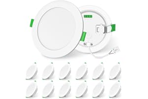 ALUSSO LIGHTING Faretti LED da Incasso per Cartongesso Dimmerabile 10W 1050lm Alta luminosità, Ultra Sottili Faretti LED Soffitto 220V Bianco Caldo/Neutro/Freddo IP44 Faretto Interno Bagno, Set di 12