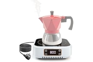 ABANGDUN Mini Induktionskochplatte, 800W Mini induktionskochfeld 1 Platte, Induktionsplatte mit 7 Leistungsstufen, 200W-800Watt Elektrisch Kochplatte Induktion for Campinganhänger, Camping AJ350(18F)