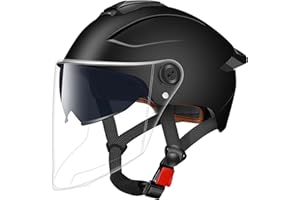 JAMGEERY Casco Monopattino Elettrico, Casco Bicicletta Elettrico Con Visier Semicaschi Altamente Protettivi Mezzi Caschi Da Bici Per Uomini E Donne Adulti, 32x24cm