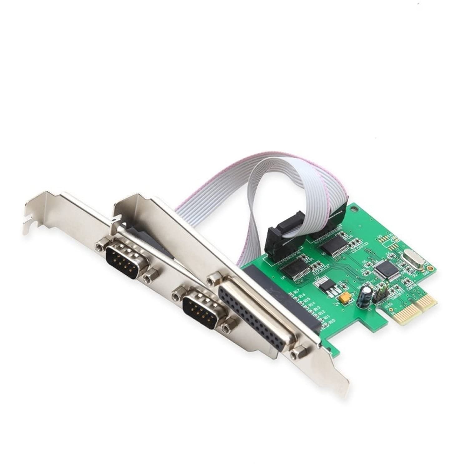 Generic PCI-e 2 Serial 1 Parallel I/O Card PCI Express to RS232 com Port + Printer LPT