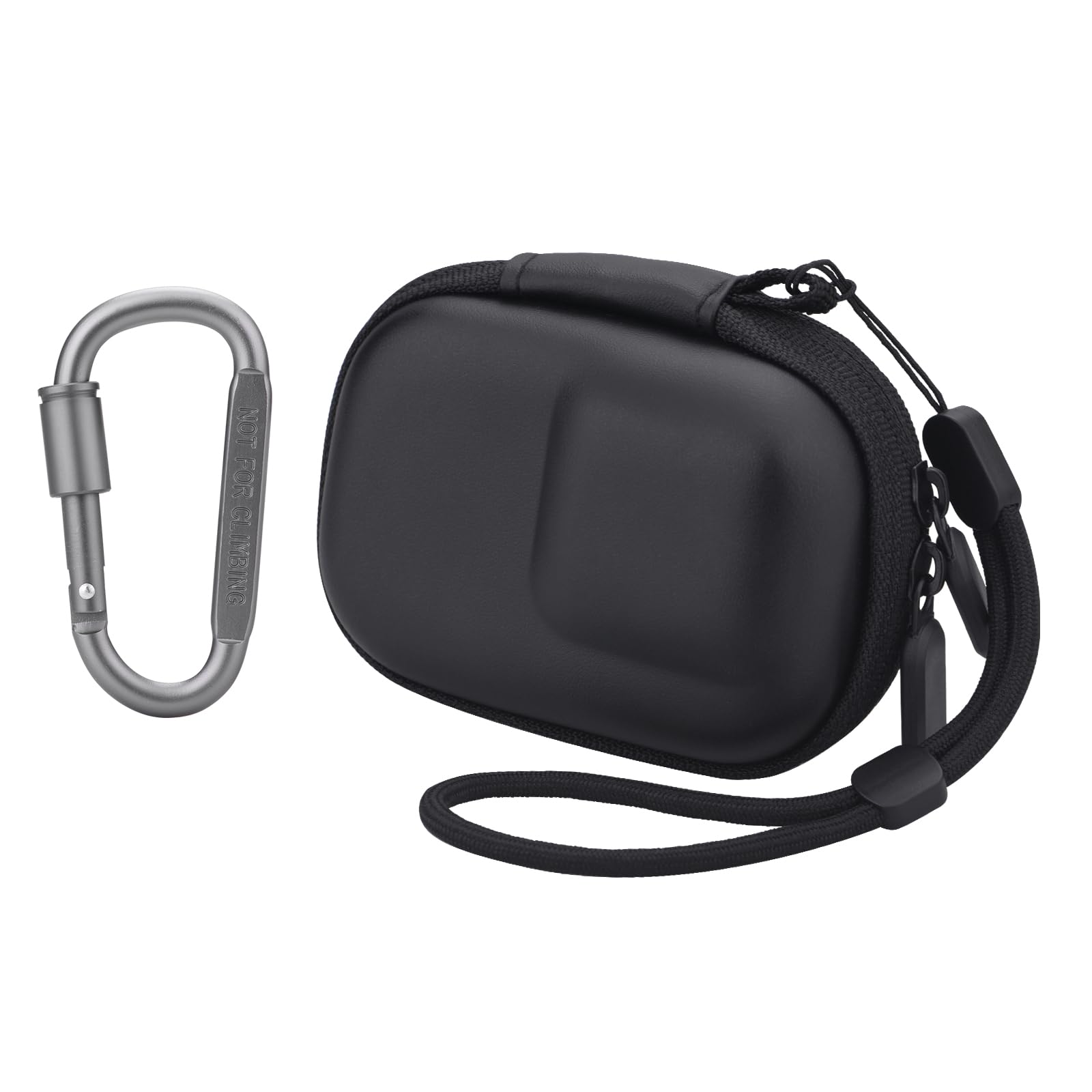 ZORBES Carrying Case for OSMO Action 5 Pro/4/3, Waterproof PU Hard Shell Storage Bag Plush Lining Design Action Camera Travel Case with Carabiner, 9.8 * 7.6 * 4.5cm, Black