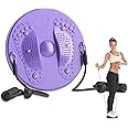 Twist Waist Disc Balance Board with Drawstring - Body Shaping Waist Twisting Disc - Fitness Turntable for Home Workout, Waist Wriggling Plate with Resistance Bands and Foot Massage