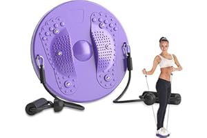 CRETEE Pedana per equilibrio a disco con coulisse, per modellare il corpo, per il fitness, per l'allenamento a casa, con fasce di resistenza e massaggio ai piedi