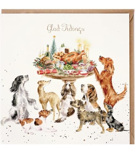 Cute Watercolor Dog Christmas Card Designs