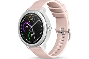 Vobafe Pasek 20 mm, kompatybilny z Garmin Vivoactive 3, miękki silikonowy pasek, zastępcza opaska do Garmin Vivoactive 3 Music / Venu / Vivomove 3 / Luxe / Style / HR / Forerunner 245 / 645 Music, piaskowo-różowy