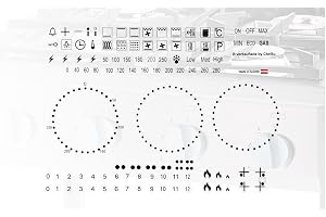Cooker Symbol Sticker Set as Label, Symbol Sticker for Electric Cooker and Gas Stove (RPM2/6) (Black characters on transparent background)