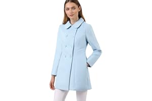 Allegra K Abrigo Largo De Invierno Con Cuello Peter Pan Y Doble Botonadura Para Mujer