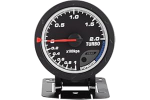 JIULAN Yctze Kit calibro nero sostituzione per turbo universale da 60mm LED Shell nero sostituzione per auto da corsa 0-200 Kpa per keenso ladedruckanzeige manometro turbina manometre pression turbo mano tur