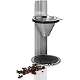 AdHoc Mr. Brew Pour-Over Coffee Maker - Single Serve Coffee Maker - Pour Over Coffee Dripper with Double Layer Filter - Stainless Steel Coffee Maker - Steel, 10.5"