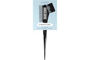 Clairol Professional Colour Studio Hair 2-1 Brush & Comb, Reusable, for At-home Hair Colour, Precision Tip, Suitable for Highlights