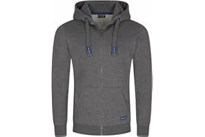 DENIMFY Sweatjacke Herren mit Kapuze Reißverschluss Regular Fit DFLeo Kapuzenjacke Beige Blau Schwarz Grün Grau S M L XL XXL 3XL 4XL 5XL