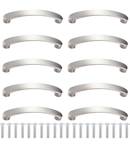 Emuca 9160951 Griffe für Möbelstück, CC 128mm, Zamak, Nickel satiniert
