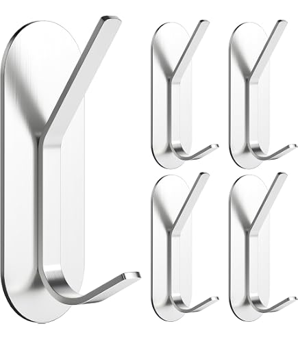 6 Ganci Adesivi In Metallo Per Bagno E Cucina – Appendini Autoadesivi Bianchi In Lega Di Alluminio, Senza Forare, Carico 4-6kg, Impermeabili E Antiruggine, Dimensioni 130×70×23mm - 4