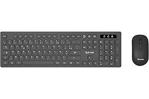Cleyver Combo Clavier-Souris, sans-Fil, Un Dongle USB pour Les 2 Appareils, 3 LED d'Etat Bleues, Souris 3 Boutons, Gaucher, Droitier, Noir, Idéal Télétravail, AZERTY
