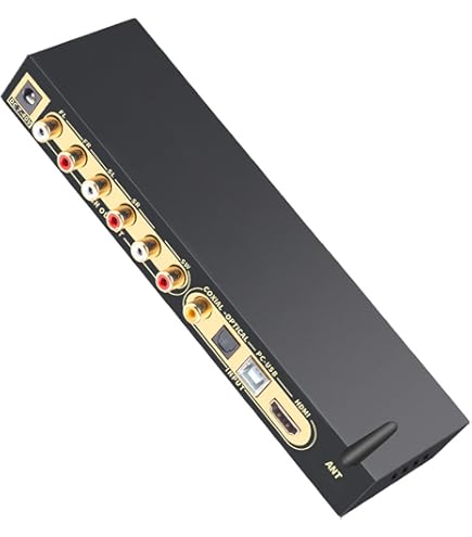 5.1 Surround Sound-decoder voor DTS voor Dolby AC 3 LPCM, 192 Khz 32 Bit Ondersteunt 4K HDMI ARC Optisch Coaxiaal USB Digitaal Analoog AV-systeem met BT 5.0-ontvanger (EU-stekker