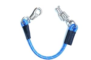 JA Horse Transport, fascetta elastica in gomma, con gancio antipanico e Bull Snap, per equitazione, scatola e stalla (140 cm, blu)