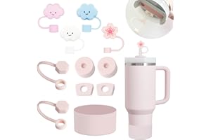 Frundoo Stanley Cup Accessori Set comprende 6 coperchi per cannucce in silicone, 2 tappi per cannucce, 2 tappi rotondi, 1 copertura in silicone per tazze Stanley da 1,2 L e 850 ml -Prodotti brevettati