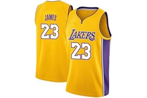 ZeYuKeJi Hombres Jersey-Lakers NBA Jersey James Jersey 23 Lakers de Malla de Baloncesto Jersey Bordado con Cuello en V Jersey Camiseta sin Mangas (Color : Yellow, Size : XL)