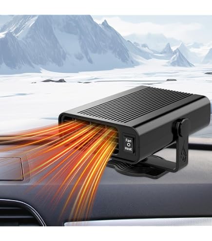 Riscaldatore Portatile Auto 12V 160W 2 In 1 – Sbrinatore E Ventilatore Con Base Rotante 360°, Per Auto, SUV E Camper