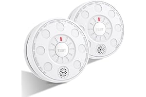 ZYTA Smoke Alarms for home,Fire Smoke Detector with 5-year Replaceable Battery,TEST/MUTE Button,LED Indicator,Battery Powered,1901(2 Pack)